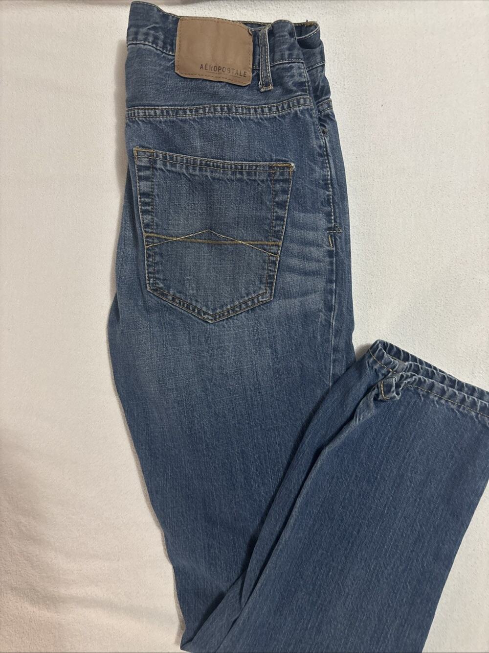 Aeropostale Men's Distressed Denim Jeans Sz 30x32100%Cotton Ludlow Slouch